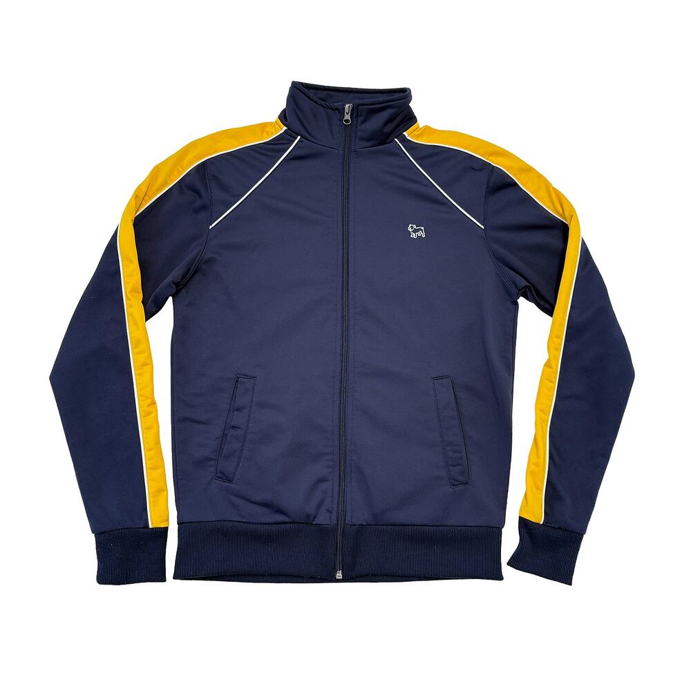 Y2K Aeropostale Track Jacket Men S Navy Yellow Lightweight Bulldog Streetwear
